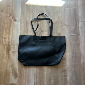 Black Faux Leather Tote